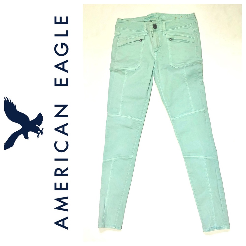 AE American Eagle Mint Green Jeggings Super Stretch 2